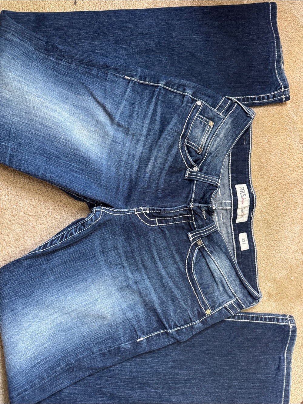 BKE Women's Dark Blue Bootcut Stretch Jeans
